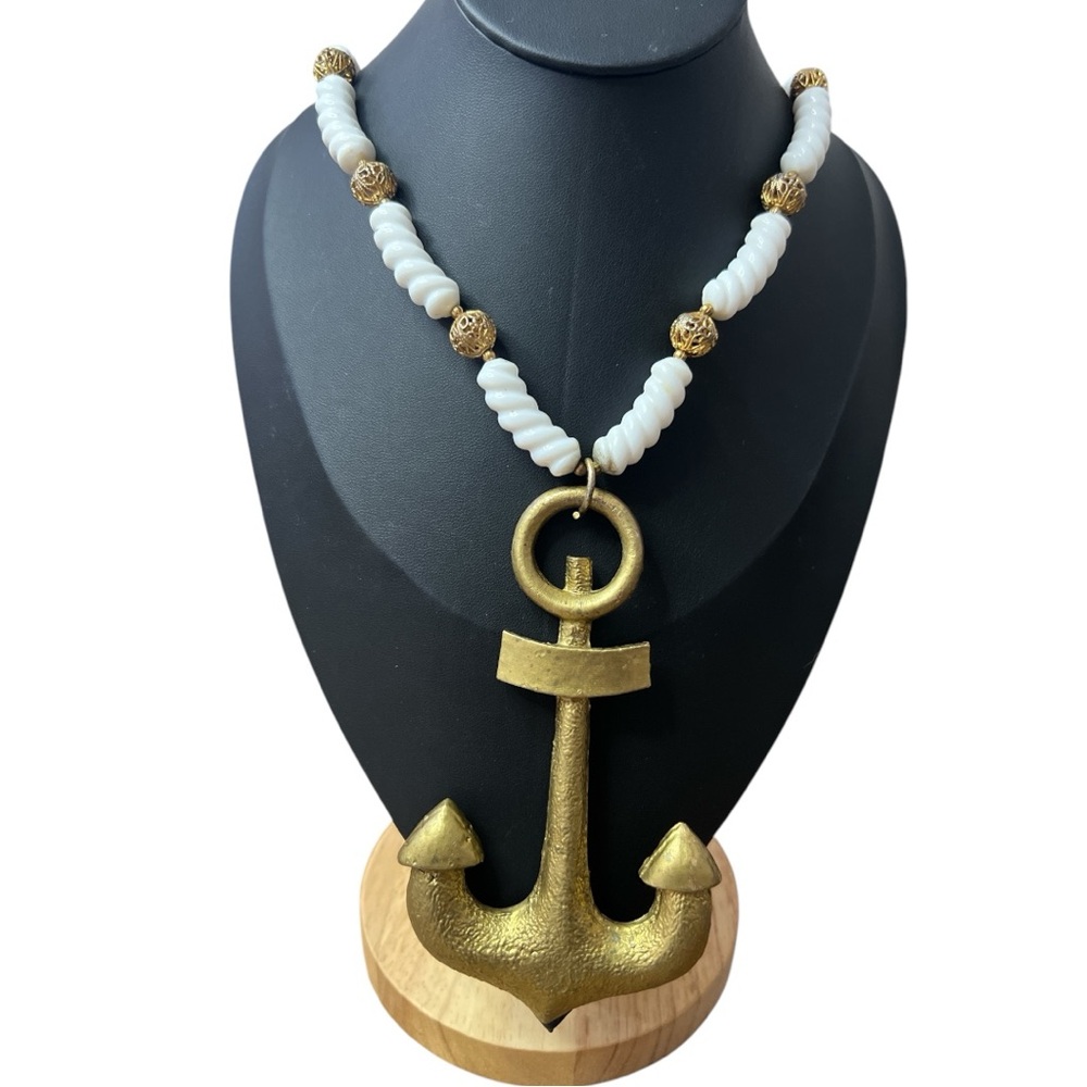 Vintage Large Anchor Necklace Runway